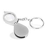 Meximore 10X Pocket Jewelry Loupe, Floding Magnifying Glass, Mini Magnifier, Silver Magnifier Glass for Gemstones, Jewelry, Rocks, Stamps, Clocks