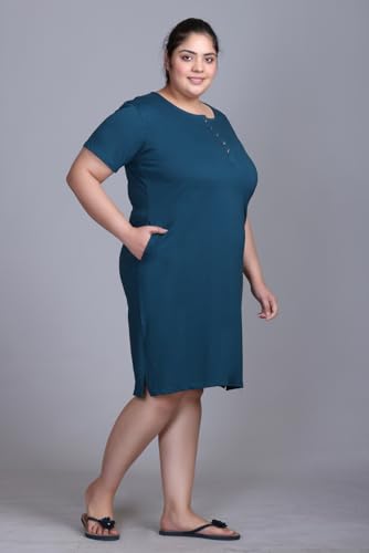 Image of In Love Women's Cotton Plus Size Nighty Chemise | Easy cotton chemise for nightwear and lounge comfort