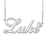 RONKAHSHOW Luke Custom Pendant Name Necklace Customized Personalized with Heart Necklace Best Gift for Women New Year Birthday Mother’s day Christmas wedding Party S
