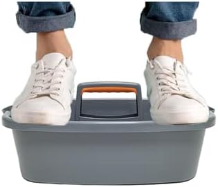 Miniatura 9 de Organizador de suministros de limpieza con asa, cesta de almacenamiento de herramientas de plástico para baño, cocina, debajo del fregadero, paquete