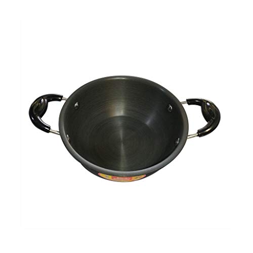 Image of Black Diamond 3 mm Hard Anodised Baby Kadai with Lid (with Induction) - 1.2Litre