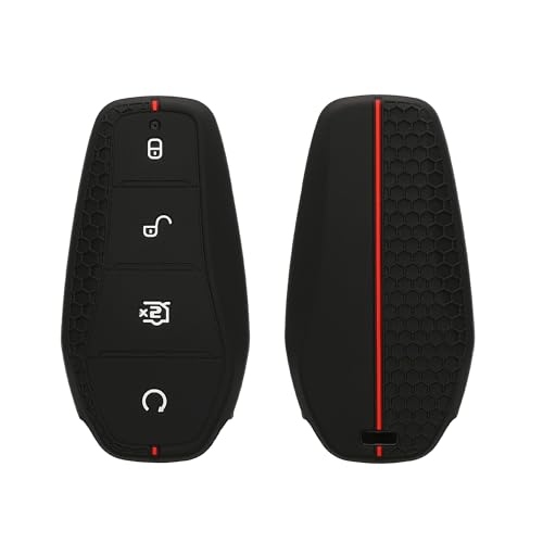 kwmobile Capa compatível com porta-chaves BYD Atto 3 / Sealion/Han/Tang/Dolphin/Seal capa - Capa de comando de carro de silicone - preto/vermelho