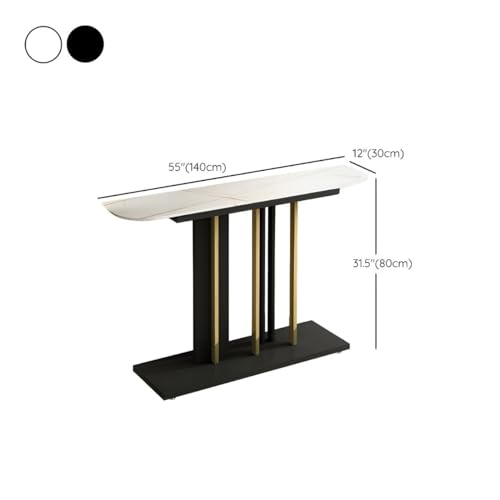 Mesa consola resistente a rayones con cubierta de piedra negra duradera 2