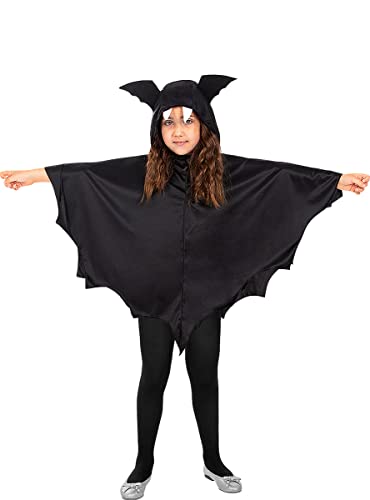 Funidelia | Capa de morcego para menino e menina animais, Halloween - disfarce infantil e acessórios divertidos para festas, carnaval e Halloween - preto