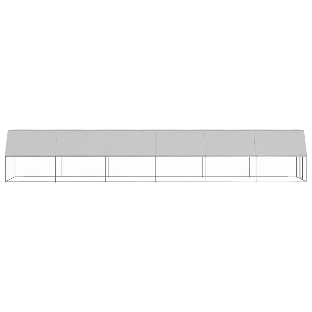 Zewnętrzna klatka dla kurcząt z ocynkowanej stali, 2 x 12 x 2 m, z wodoodpornym dachem i zamkiem, stabilna wylewka dla kur, królików, świnek morskich, gryzoni, ogrodu i balkonu