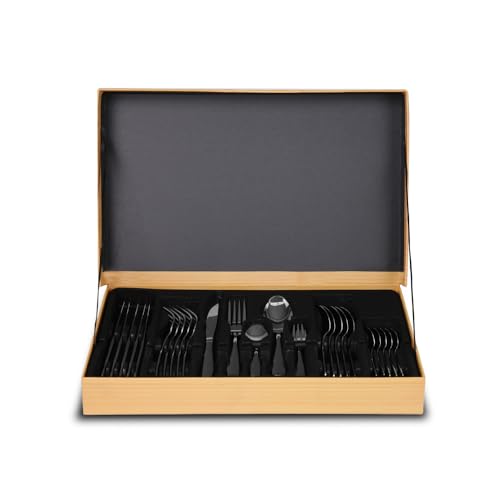 Euro Home - Faqeiro Em Aço Inox Estojo Decor Bambu 30 pc - Strauss Flat - FQM30F