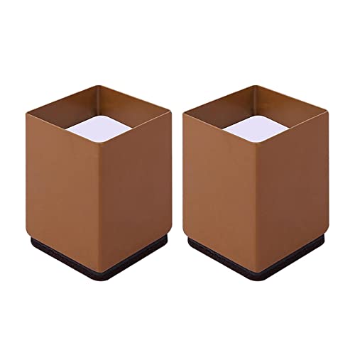 LZVMLNQI Elevador de muebles para cama, silla elevadora cuadrada de 6 x 10 cm, color marrón