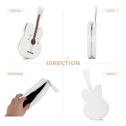 SUKUTU Women Guitar Shaped Shoulder Bag Creative Music Sparkly Leather Novelty Crossbody Bags Handbag2