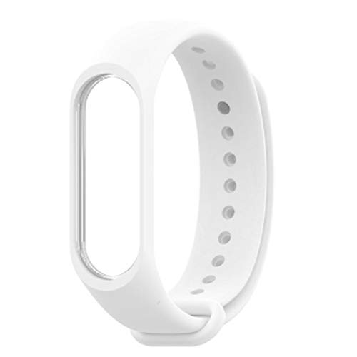 Hadwin Adjustable Silicone Strap Compatible for Mi Band 3 / Mi Band 4 (White)