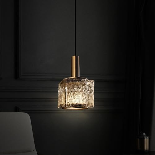 Lámpara de barra y cabecera en cristal cuadrado dorado moderno 6