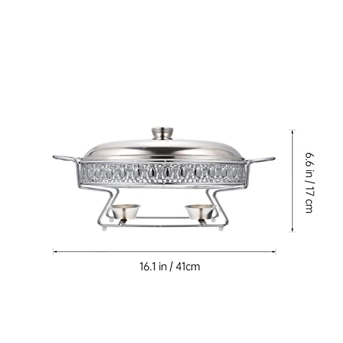 UPKOCH Edelstahl Chafing Teller Buffet Chafer Runder Buffetwärmer Fach mit Deckel Und Chafing Treibstoffhalter für… – Bild 3