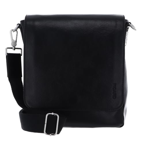 Sac à bandoulière Picard Buddy homme noir en cuir de buffle 27x23x7 cm