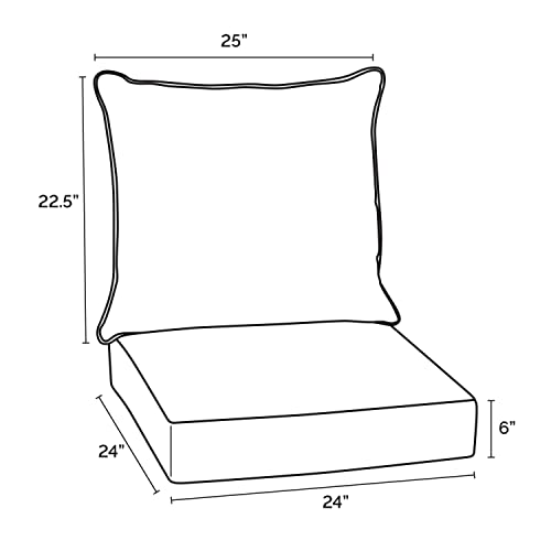 Arden Selections Oceantex Outdoor Deep Seating Cushion Set 24 X 24, Sky Blue #TOP2