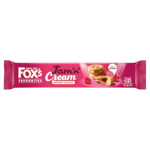 Foxs Jam N Cream Raspberry and Vanilla Biscuit 150g