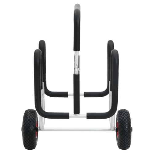 LoogCape Chariot SUP pour 2 planches de surf 90 kg en aluminium avec rembourrage en mousse, construction robuste en aluminium, convient pour les plages de sable, les chemins de gravier, facile à