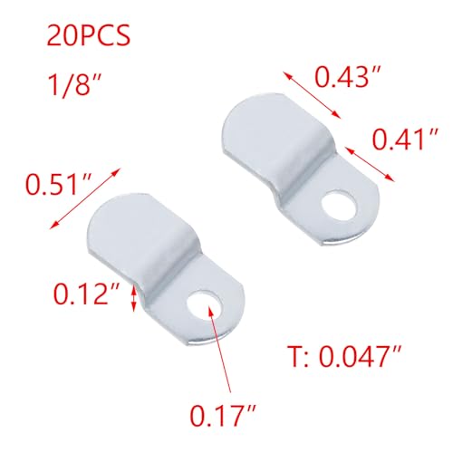 Image of T Tulead 1 /8 inch Canvas Clips for Picture Framing Single Hole, Offset Canvas Clips Pack of 20 with Screws