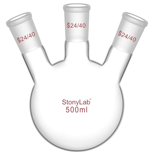 Ballon de laboratoire 3 cols pour vos montages de distillation et réactions chimiques de 500ml