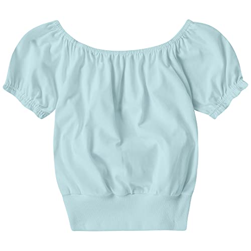 Conjunto blusa e short-saia em jeans leve, Marisol, meninas, Azul , 8