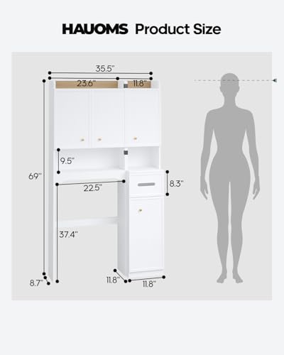7-Tier-Over-Toilet-Storage-Cabinet-2-in-1-Separable-Bathroom-Storage-Over-Toilet-and-Tall-Narrow-Cabinet-with-Doors-Adjustable-Shelf-BigSmall-Room-Laundry-Tissue-Holder-Anti-Tip-White