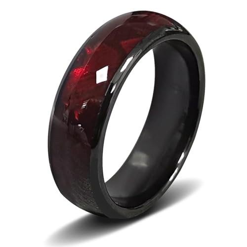 Generic NFC Ntag216 Chip Ceramic Smart Finger Ring Programmable 888 Bytes Compatible with NFC Phone and Devices for Men or Women (Red, US#11)