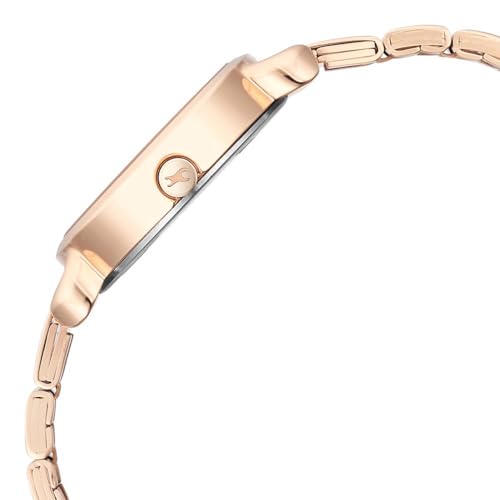 Image of Fastrack Pulse Quartz Analog White Dial Rose Gold Stainless Steel Strap Watch for Girls - NT6221WM02F