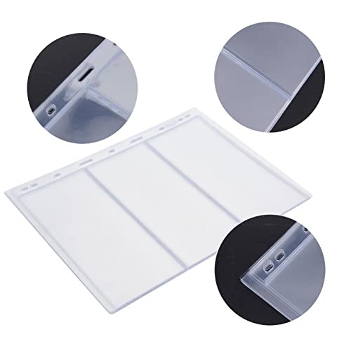 10 Stück Banknoten Hüllen, 9-Loch-Stempelalbum Seite Bill Money Storage Collection Book(Transparente 3-Linien)