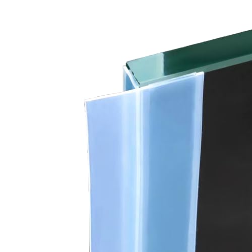 T-förmiger transparenter Silikon-Dichtungsstreifen, Wetterabisolierung, Tür-Zugluftstopper unter der Tür, Zugluftblocker, Geräuschstopper für Lücken, Glas (transparent, 3 m)