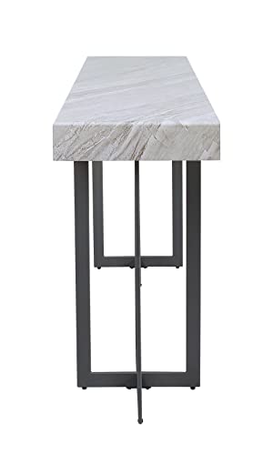 Furniture Of America Willy Modern 1-Drawer Faux Marble Top 48 In. Sofa Table For Display, Decorate Living, Hallway, Bedroom, Dressing Room, Gray #TOP4
