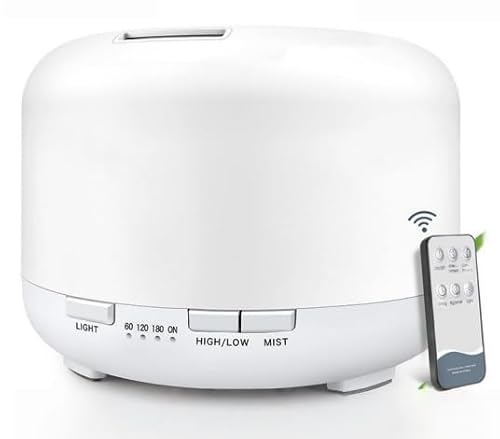 Difusor de Aroma Ultrassônico de 500ML com Controle Remoto