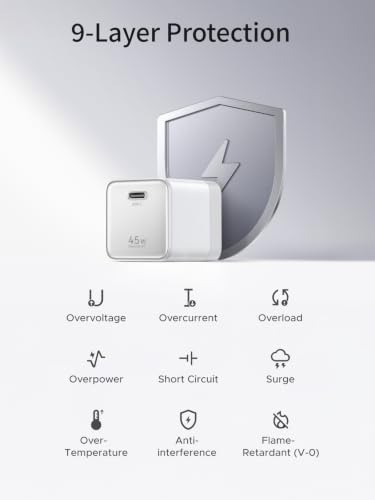 Image of UGREEN Nexode Air 45W USB C Charger Block, Ultra Mini GaN Fast Charging | Foldable Plug, Compact Size (1.21 x 1.21 x 1.42 inches), Premium Texture, for iPhone 17, Galaxy S26 /S25, Macbook Air /Neo /Pro