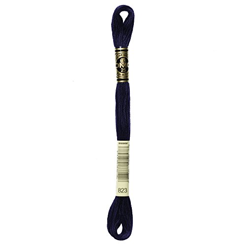 Image of DMC 117-823 6 Strand Embroidery Cotton Floss, Dark Navy Blue, 8.7-Yard