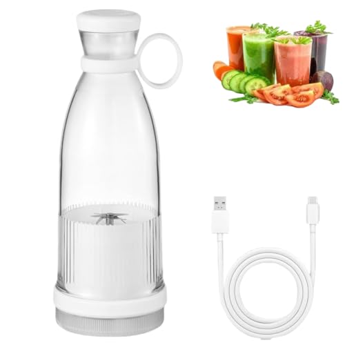Blender, mini-extracteur de jus portable pour smoothies et milkshakes aux fruits, chargement USB sans fil, équipé de 6 lames.