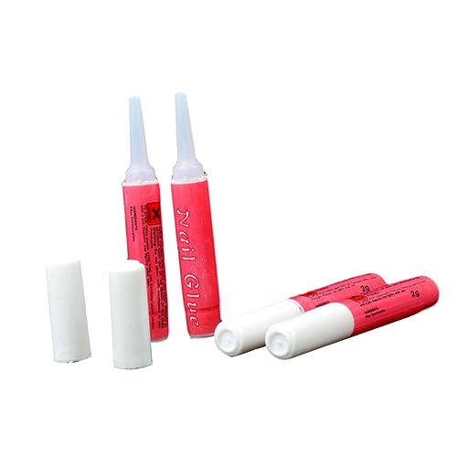 Beatifufu 5 Pcs 2g Acrylic Nail Glue Professional Nail Art Glue Rhinestones Manicure Tools Odorless Acid- for Home Professional Use