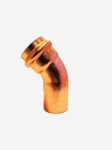 1-1/2 inch Press Copper 45 degree Street Elbow, FTG x Press, (Click in for more size options), 1-1/2'', 1-1/2-inch copper pipe fitting plumbing supply