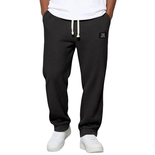 Cómodos pantalones de ocio con porcentaje elástico para el día a día y actividades, Negro , XL