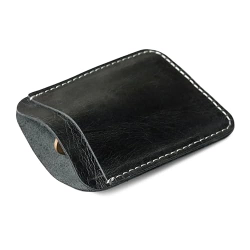 Men Credit Card Slot Slim Bills Metal Cash Clamp Thin Genuine Leather Money Clip Mini Wallet for Man Small Billfold Holder(Brown)3