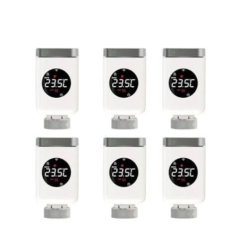 Image of TRDEWR WiFi TRV Smart Radiator Thermostatic Valve Programmable Heating Controller APP Remote Works With Heating And Hot Water Boost(6 PCS WIFI)