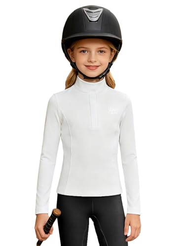 T-shirt manches longues de sport d'équitation qui ne remonte pas durant le concours