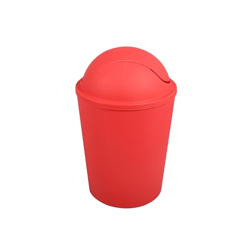MSV Cubo de Basura AKO 5,5l con Tapa abatible roja, Rojo, 5,5 L