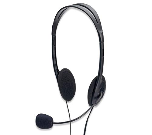 Ednet Headset - Auriculares de diadema, color negro, estéreo, 1,8 m, Alámbrico, 20-20000 Hz Cover