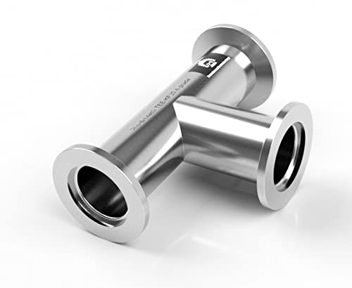Image of bmotiontech stainless steel KF25 equal Tee NW25 QF25 Flange for high vacuum | made of stainless steel 304 TIG seamless welding low leak rate for high vacuum
