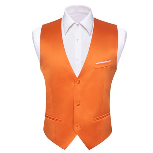 Image of Barry.Wang Mens Suit Vest Bow Tie Set 4PCS Formal V-neck Slim Fit Casual Solid Color Waistcoat Wedding Party Tuxedo
