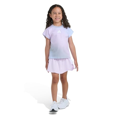 Image of adidas Baby Girls 2-Piece Box T-Shirt & Faux Wrap Skort Set