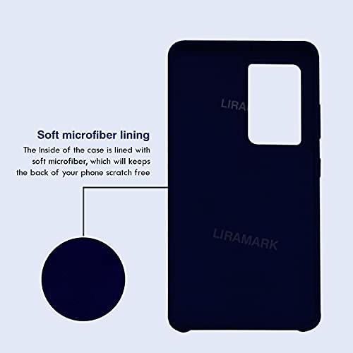 Image of LIRAMARK Liquid Silicone Soft Back Cover Case for Samsung Galaxy S21 Ultra (Midnight Blue)