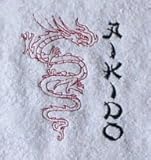 S.B.J - Sportland Duschtuch / Badetuch aus Frottee mit Stickmotiv Aikido und Drache