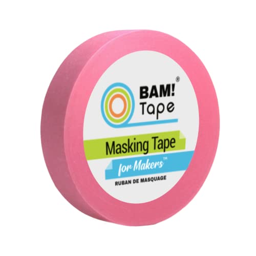 Bam! Tape Pink Masking Tape For Makers | 1 Roll | 1 Inch X 30 Yards | Colored Tape For Stem Steam | Arts Crafts Science Math Diy | School Projects Labeling Constructing Creating | Low Residue #TOP15