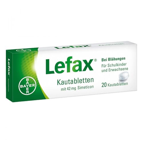 Lefax Kautabletten I die Nr. 1 bei Blähungen I lindert Blähungen schnell und effektiv I mit Pfefferminzgeschmack I 20 Tabletten