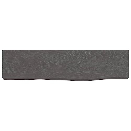 Étagère murale chêne massif gris : support suspendu robuste - 4
