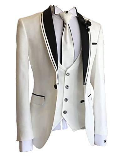 Men's Three Pieces Shawl Lapel Business Suit One Button Formal Wedding Tuxedos