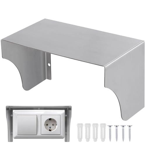 IWOWHERO Cubierta para Timbre de Puerta Exterior Caja de Acero Inoxidable Resistente Salpicaduras y Lluvia Protección para Sistema de Acceso y Enchufe al Aire Fácil Instalación y